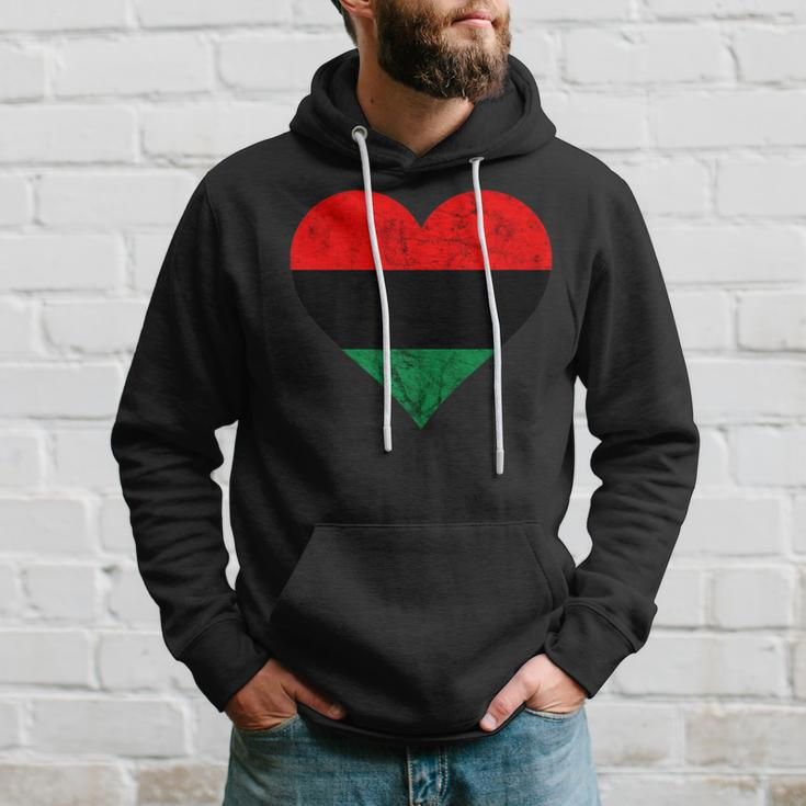 Pan African Heart Unia Flag Afro American Black Liberation Hoodie Gifts for Him