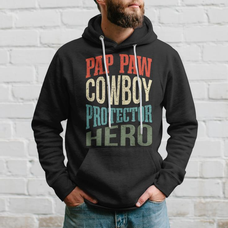 Pap Paw Cowboy Protector Hero Grandpa Profession Hoodie Gifts for Him