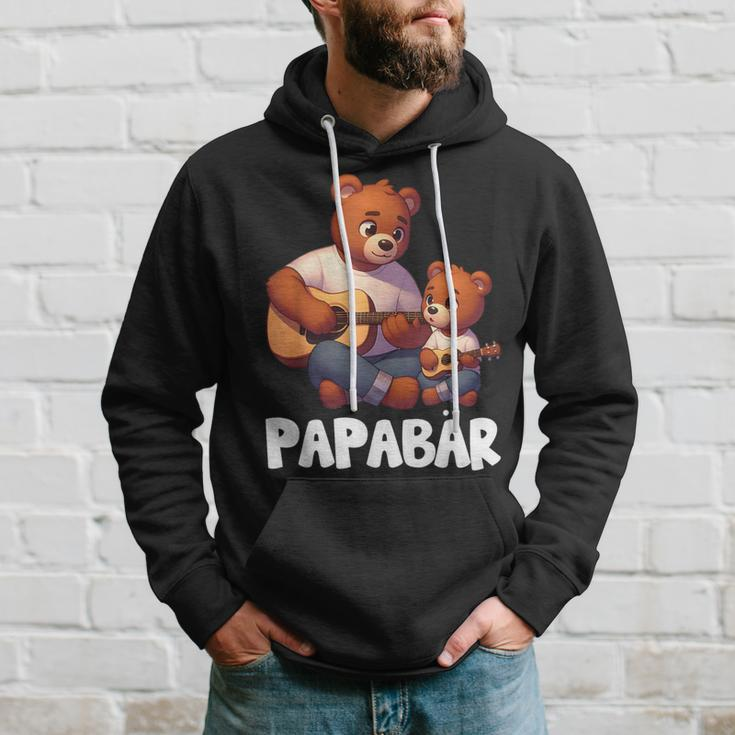 Papa Bärater Tochter Sohn Papa Gitarre Spielenatertag Kapuzenpullover Geschenke für Ihn