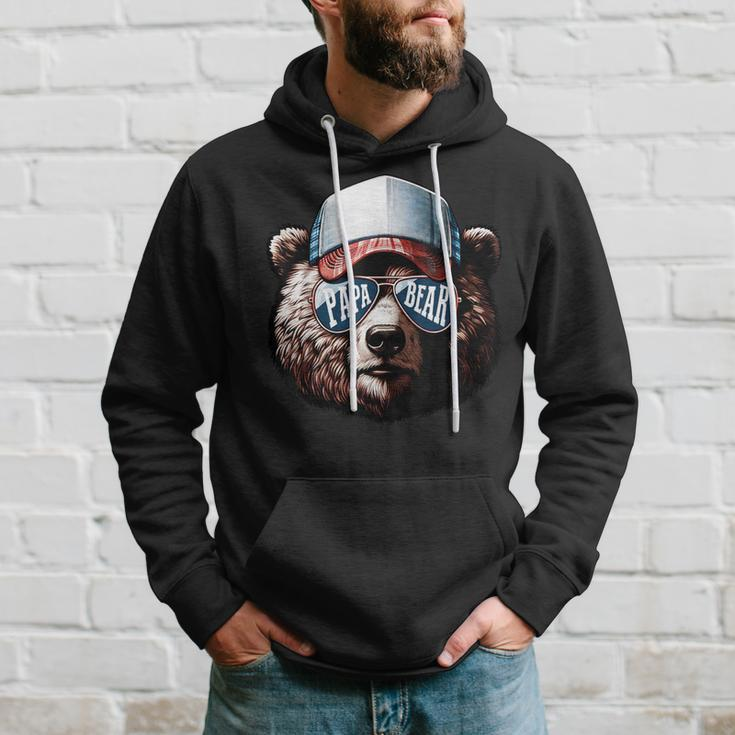 Papa Bear Face Fathers Day Daddy Bear Hoodie Gifts for Him