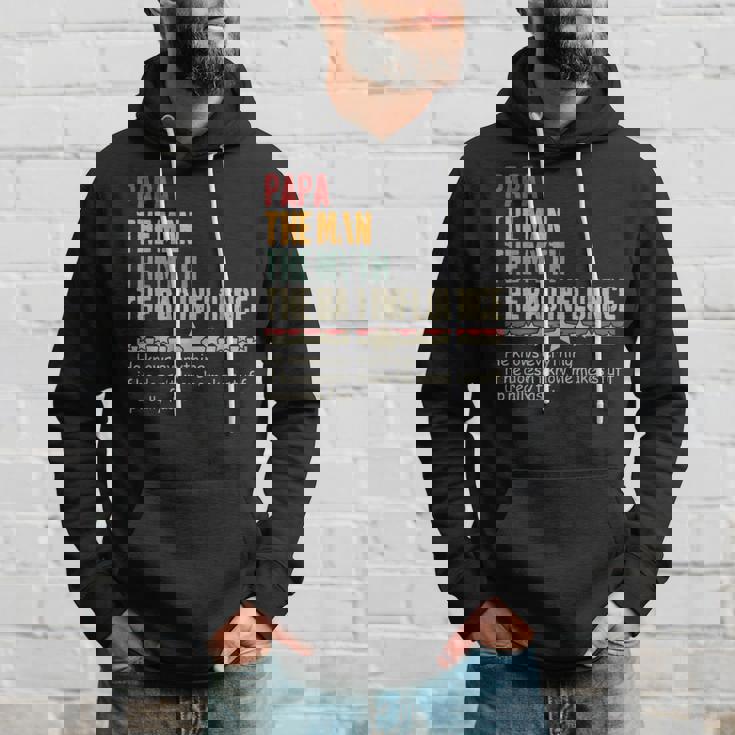 Papa The Man The Myth The Bad Influence Vintage Father's Day Hoodie Gifts for Him