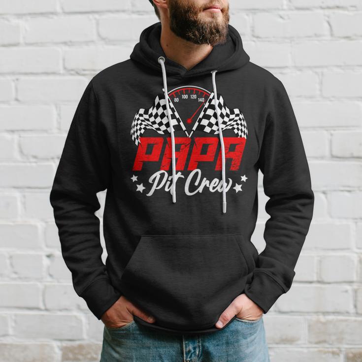 Papa Pit Crew Birthday Party Race Car Lover Racing Family Hoodie Gifts for Him