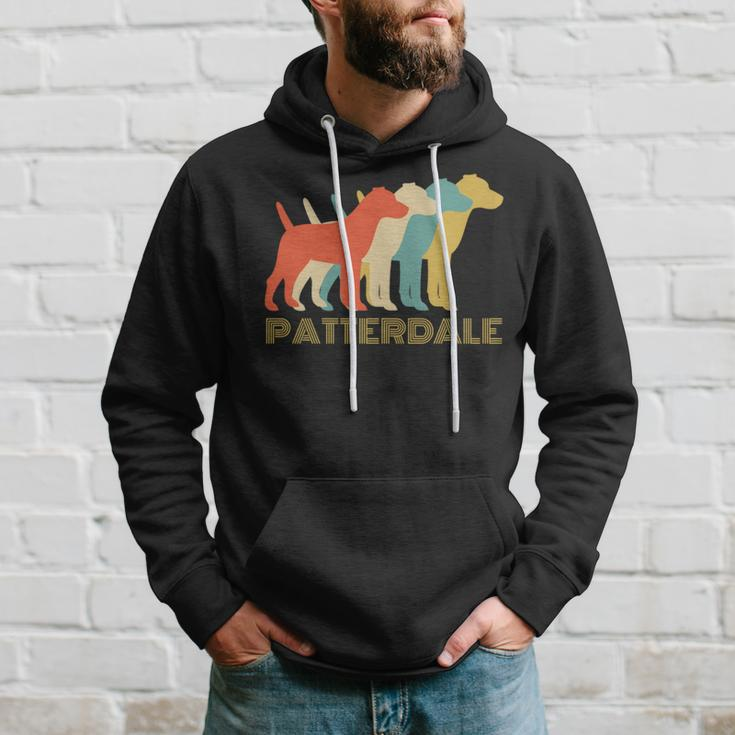 Patterdale Terrier Dog Breed Vintage Look Silhouette Hoodie Gifts for Him