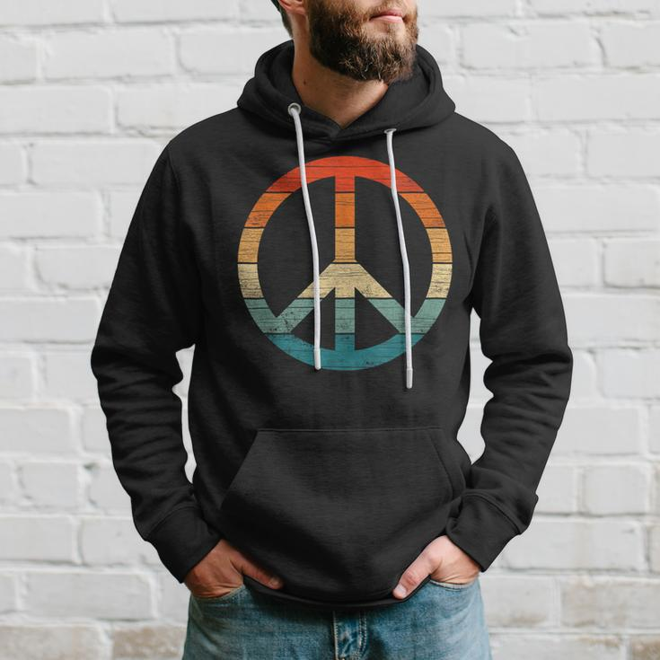 Peace Sign Vintage Distressed Anti War Freedom Retro Hoodie Gifts for Him