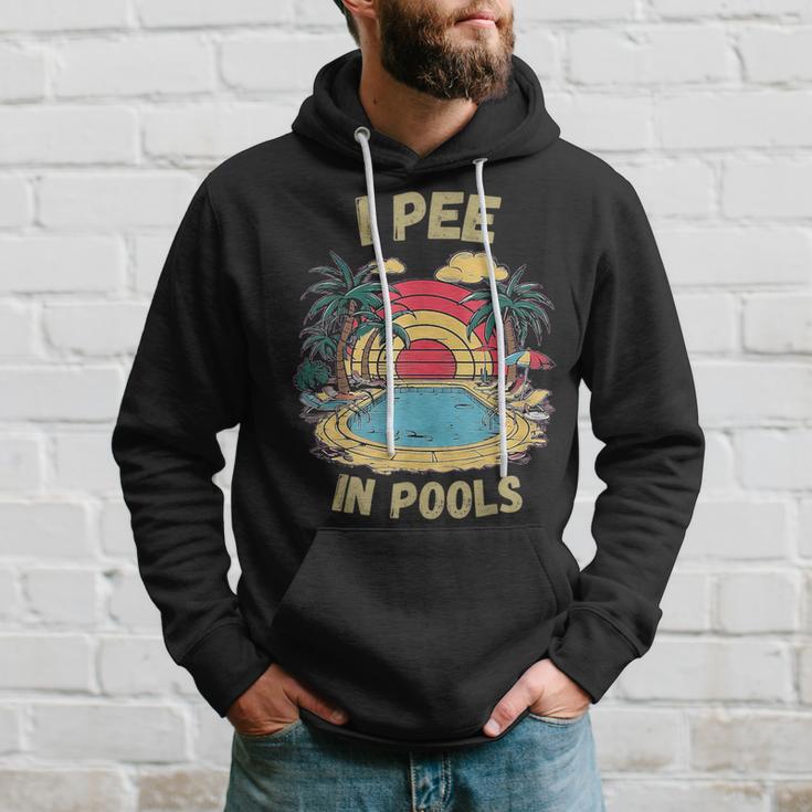 I Pee In Pools Sarkastisch Und Lustig Für Pool-Liebhaber Retro Kapuzenpullover Geschenke für Ihn