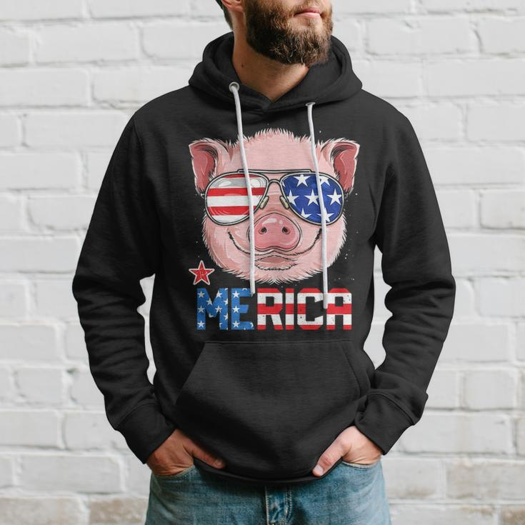 Pig 4Th Of July Merica American Flag Sunglasses Hoodie Gifts for Him