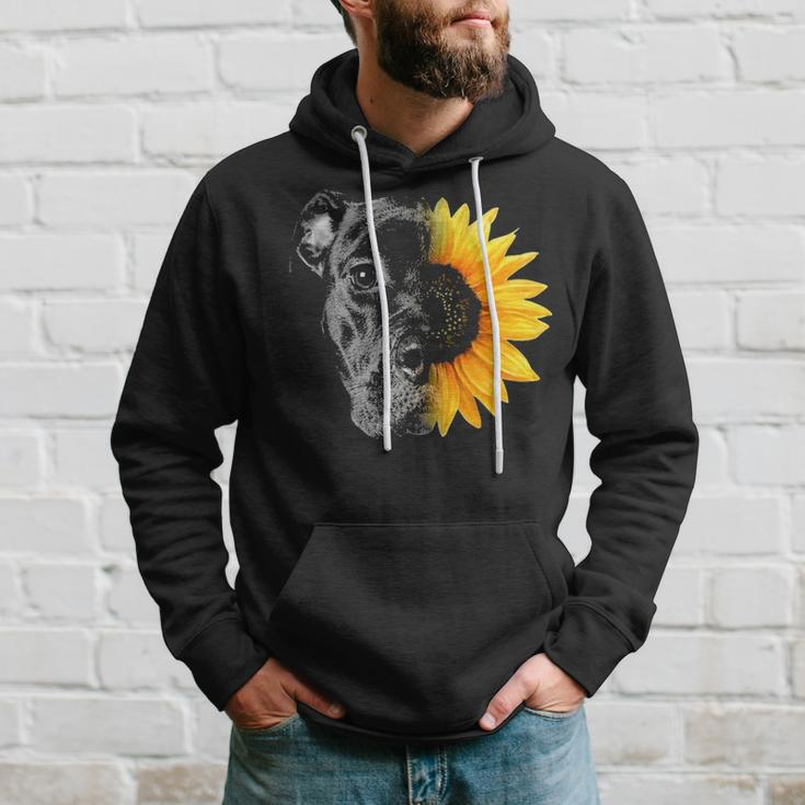 My Pitbull Is A Sunflower She's A Sunshine Hippie Sunflower Hoodie Gifts for Him