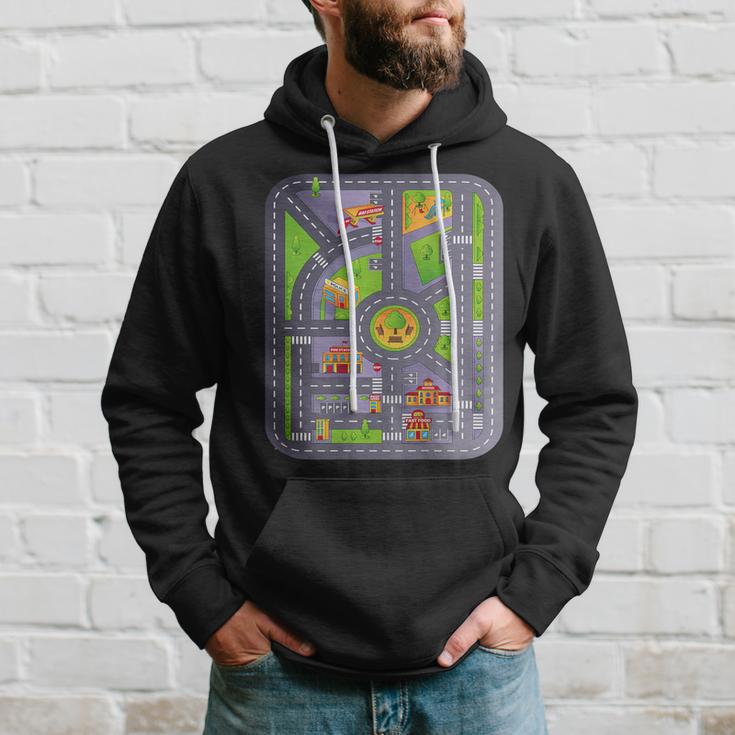 Play Cars On Daddy's Back Race Track On Back Hoodie Gifts for Him