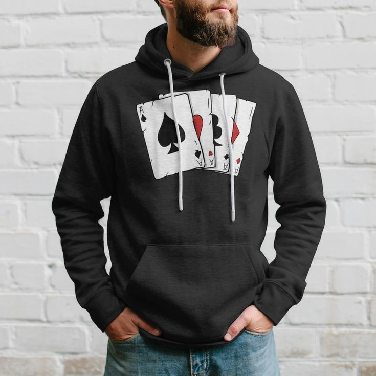 Poker Cards Four Aces Poker Lovers Hoodie Gifts for Him