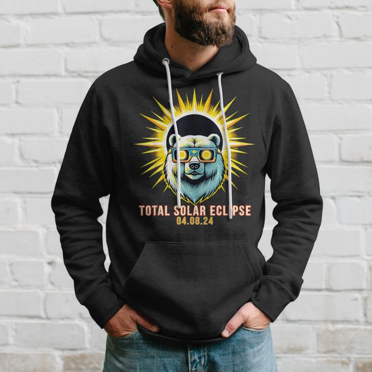 Polar Bear Watching Total Solar Eclipse Hoodie Gifts for Him