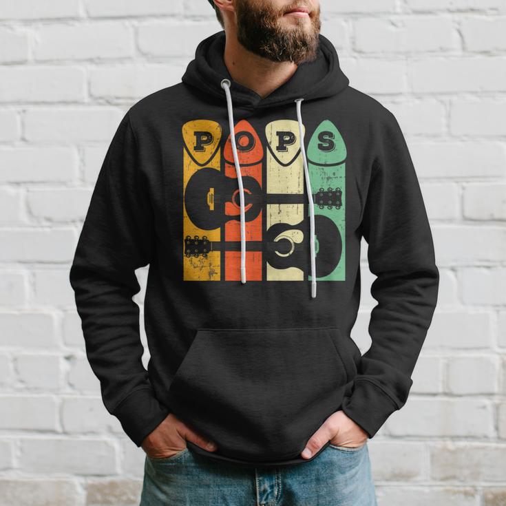 Pops Gitarre Plektrum Geschenk Opa Gitarristen Papa Gitarre Player Kapuzenpullover Geschenke für Ihn