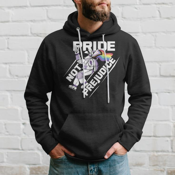 Pride Not Prejudice Astronaut Lgbtq Flag Gay Pride Hoodie Gifts for Him