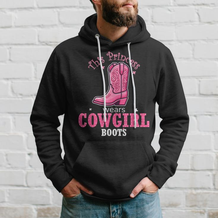Princess Cowgirl Wears Western Cowboy Boots Farm Girls Hoodie Gifts for Him
