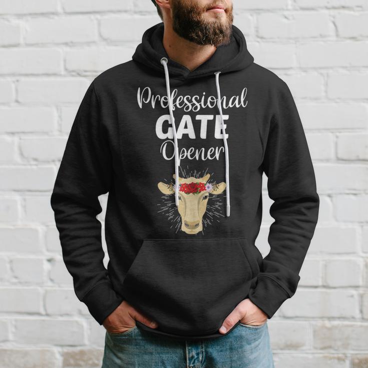 Professional Gate Opener Cow Lover Heifer Joke Hoodie Gifts for Him