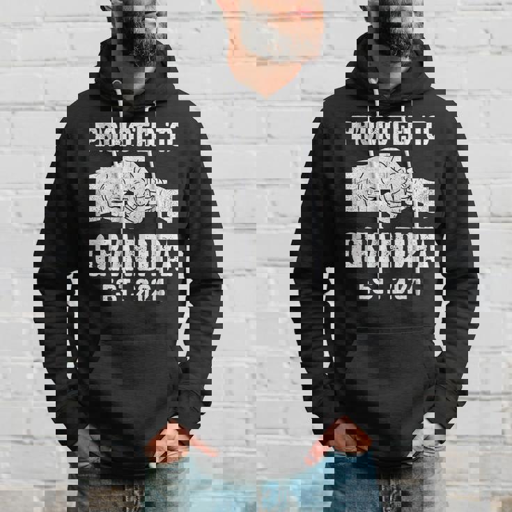 Promoted To Grandpa Est 2024 New Grandpa Father's Day Hoodie Gifts for Him