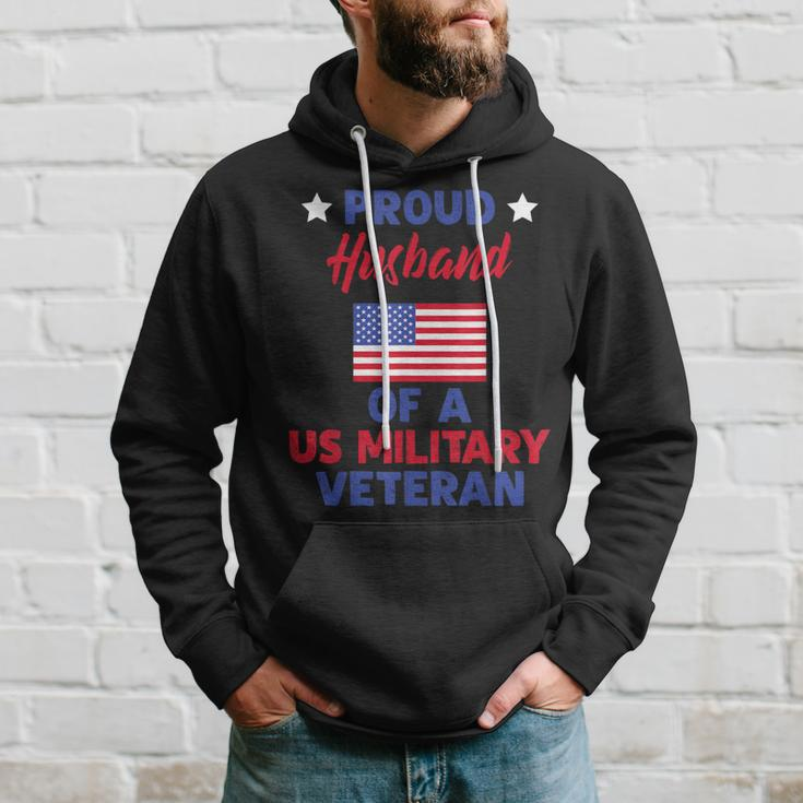 Proud Husband Of A Us Military Veteran Veteran's Day Hoodie Gifts for Him