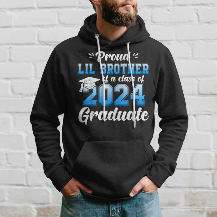 Proud Lil Brother Of A Class Of 2024 Graduate Senior Hoodie Gifts for Him