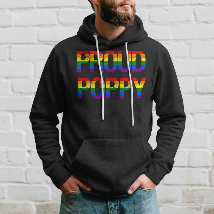 Proud Poppy Gay Pride Flag Lgbtq Pride Month Father's Day Hoodie Gifts for Him