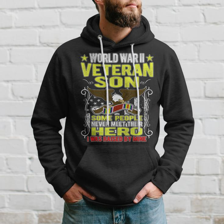 Proud World War 2 Veteran Son Military Ww 2 Veterans Family Hoodie Gifts for Him