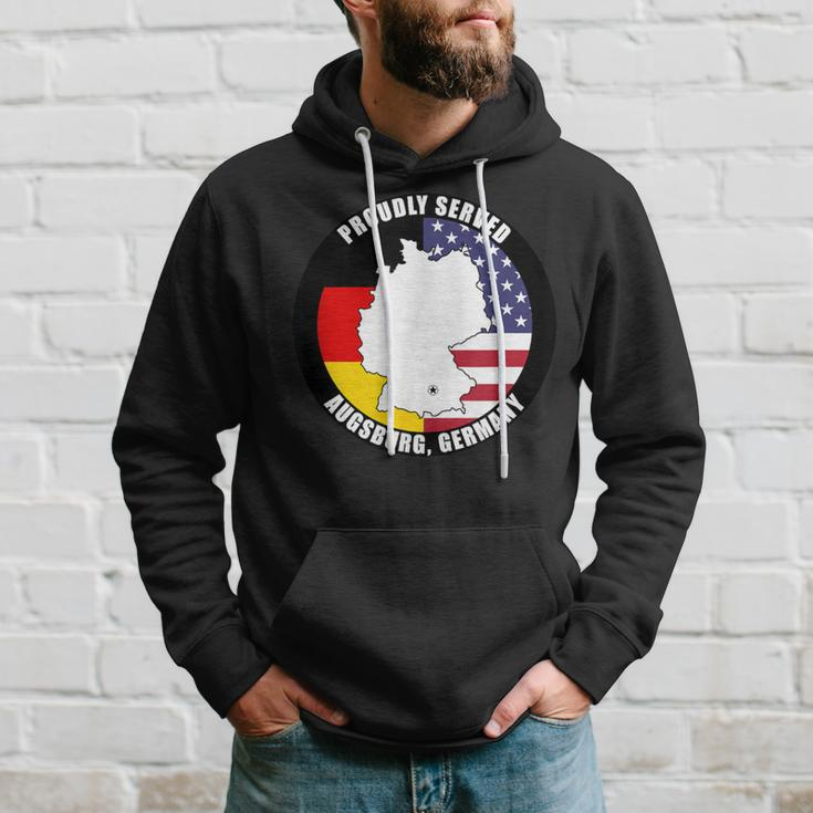 Proudly Served Augsburg Germany Military Veteran Army Vet Hoodie Gifts for Him