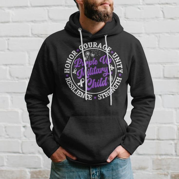 Purple Up Military Child 2024 Honor Courage Unity Dandelion Hoodie Gifts for Him