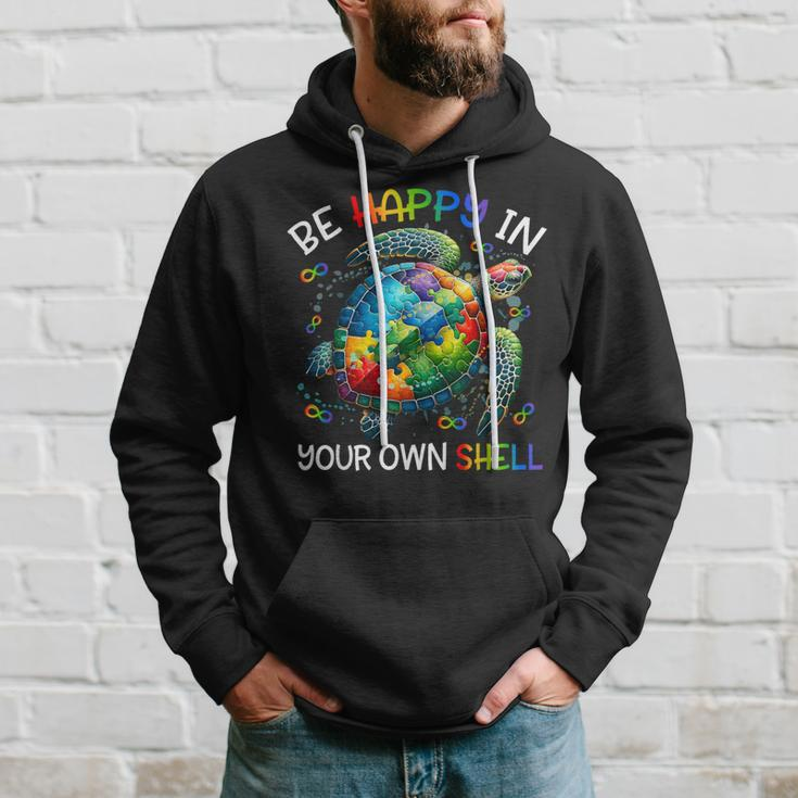 Puzzle Turtle Be Happy In Your Own Shell Autism Awareness Hoodie Gifts for Him