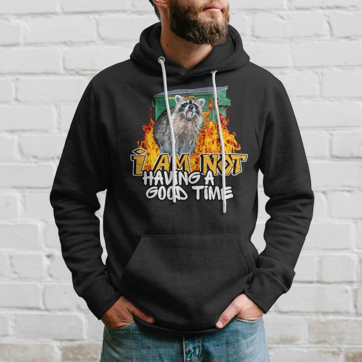 Raccoon I Am Not Having A Good Time Dumpster Fire Trash Meme Hoodie Gifts for Him