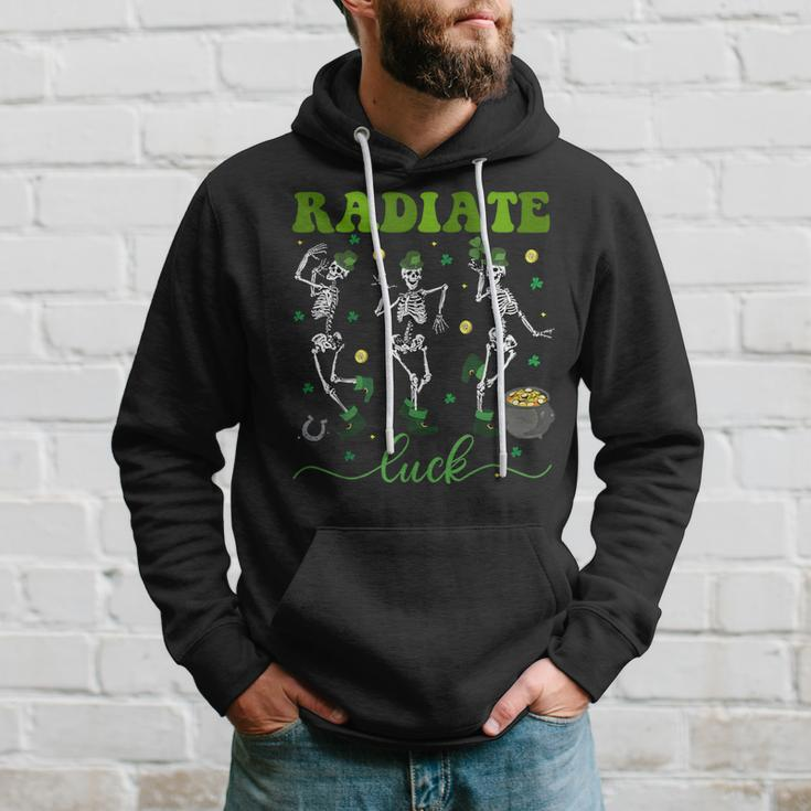 Radiate Luck Skeleton Radiology St Patrick's Day Rad Tech Hoodie Gifts for Him