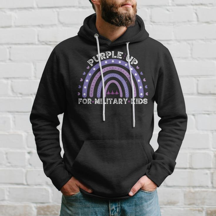 Rainbow Purple Up Military Child Awareness Hoodie Gifts for Him