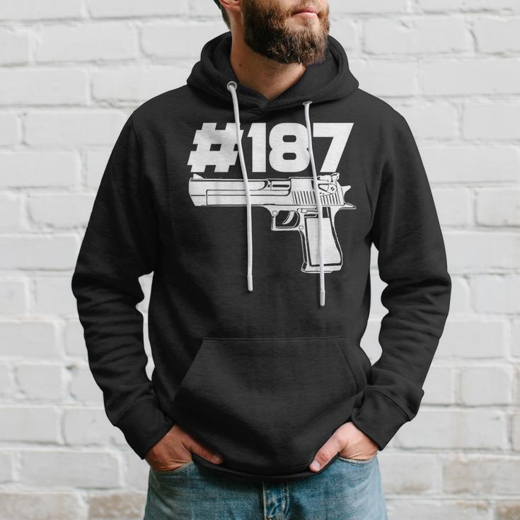 Rapper 187 With Hashtag Ratchet And Gangster Motif Kapuzenpullover Geschenke für Ihn