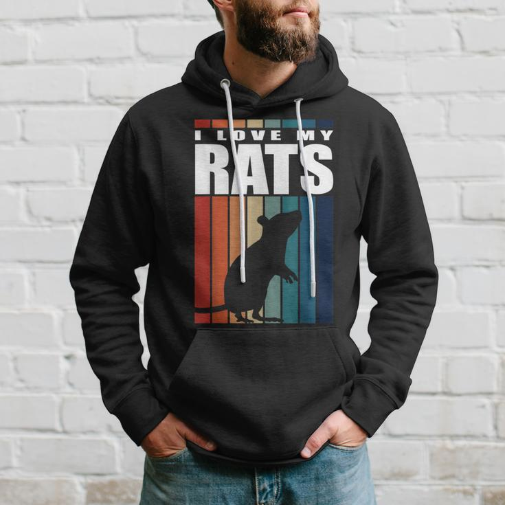 Rats Vintage Stripes Sweet Saying For Rat Holder Hoodie Geschenke für Ihn