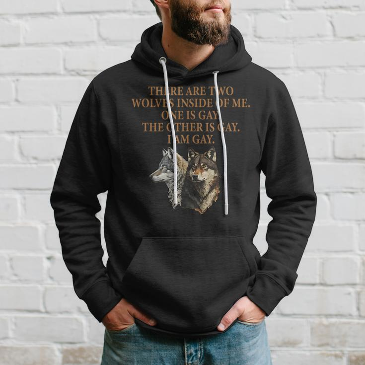 There Are Two Wolves Inside Of Me One Is Gay Lgbt Wolf Lover Hoodie Gifts for Him