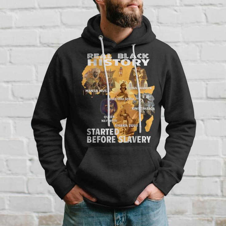 Real Black History Started Before Slavery Vintage African Hoodie Gifts for Him