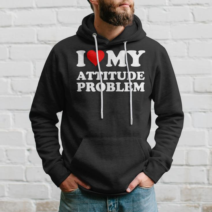 Red Heart I Love My Attitude Problem Hoodie Gifts for Him