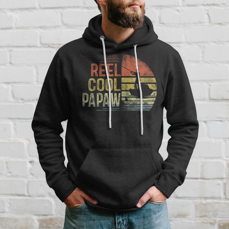 Reel Cool Papaw Fishing Papaw Birthday Vintage Hoodie Gifts for Him