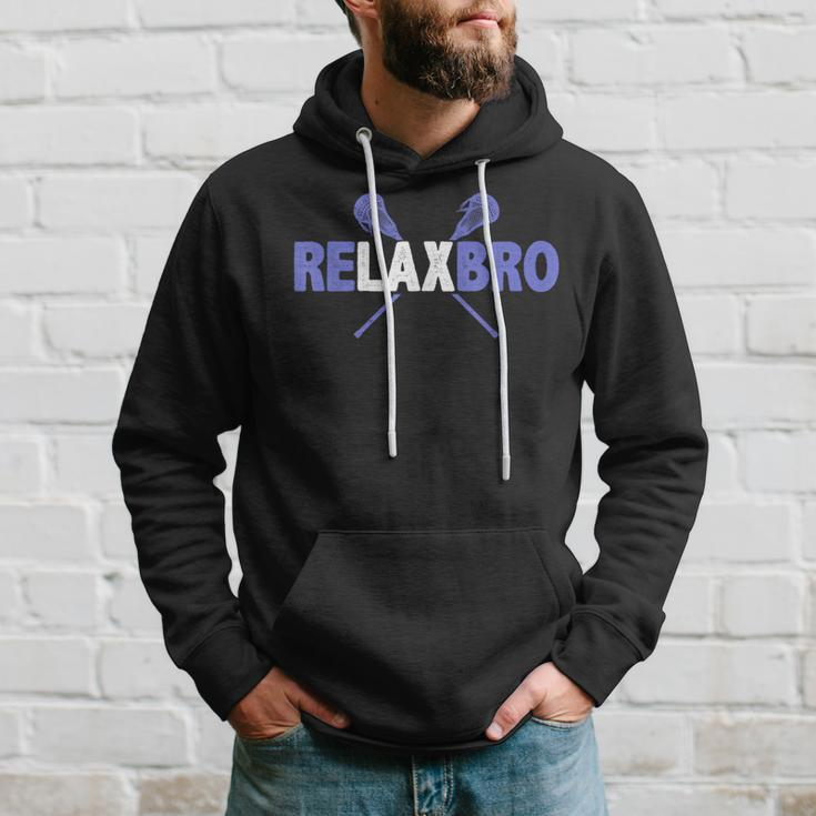 Relax Bro Lacrosse Player Coach Lax Joke Quote Graphic Hoodie Gifts for Him