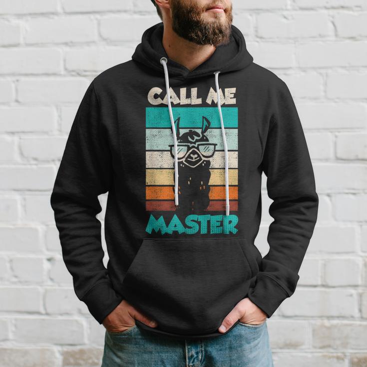 Retro Bulldogge Call Me Master Hoodie, Coole Hunde Liebhaber Mode Geschenke für Ihn