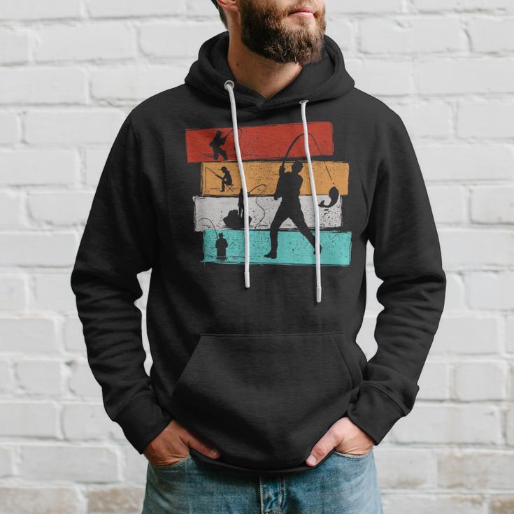 Retro Fishing For Angler Hoodie Geschenke für Ihn