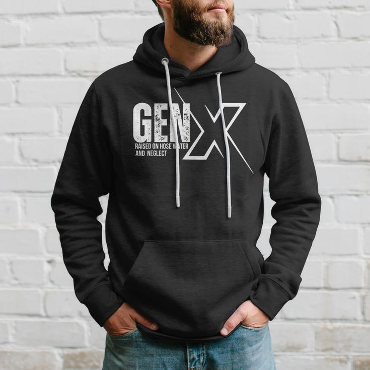 Retro Gen X Humor Gen X Raised On Hose Water And Neglect Hoodie Gifts for Him