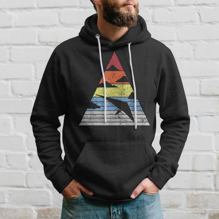 Retro Hangglider Sunset Silhouette Hang Gliding Hoodie Gifts for Him