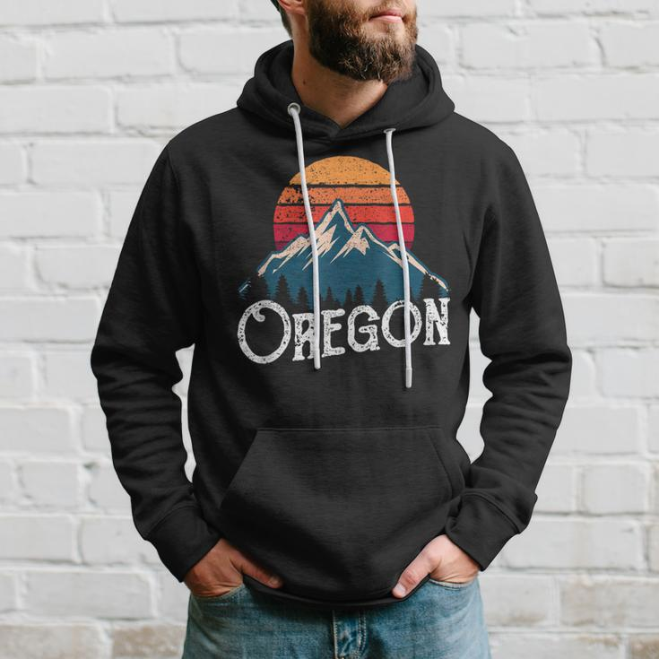 Retro Oregon Or Mountains Outdoor Wildness Hoodie Gifts for Him