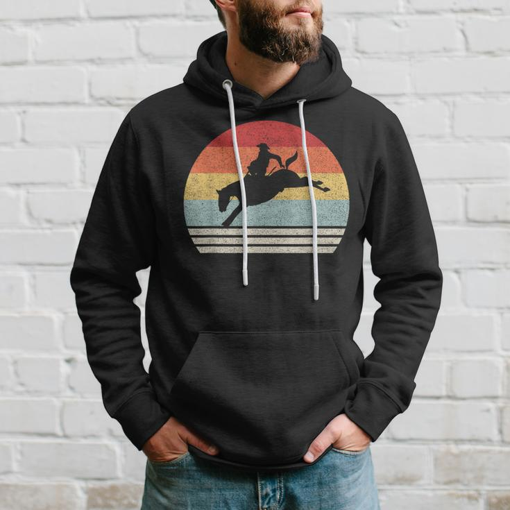 Retro Rodeo Bucking Bronc Riding Bronco Horse Hoodie Gifts for Him
