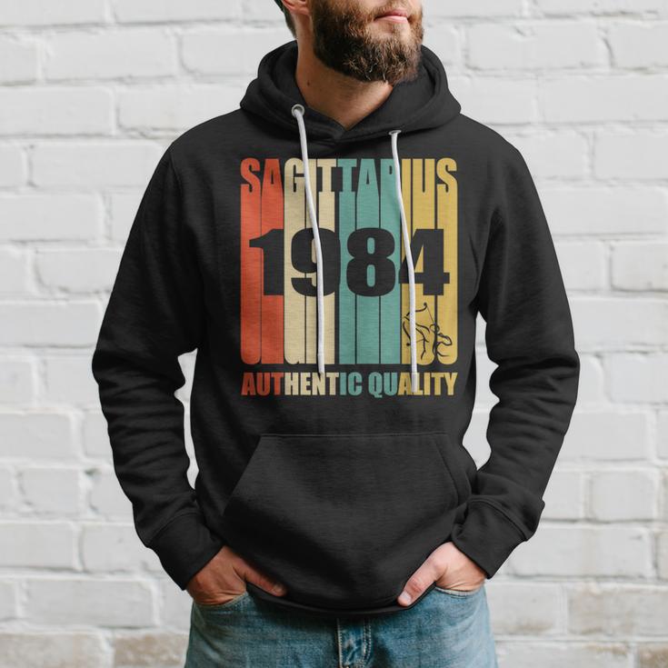 Retro Sagittarius 1984 Vintage 34Th Birthday Hoodie Gifts for Him