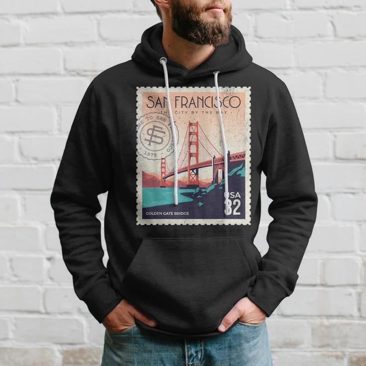 Retro San Francisco Golden Gate Bridge Sf Traveler Hoodie Gifts for Him