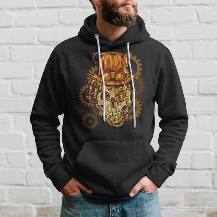 Retro Steampunk Skull Vintage Gears Goth Hoodie Gifts for Him