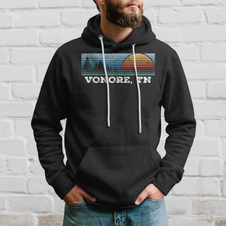 Retro Sunset Stripes Vonore Tennessee Hoodie Gifts for Him