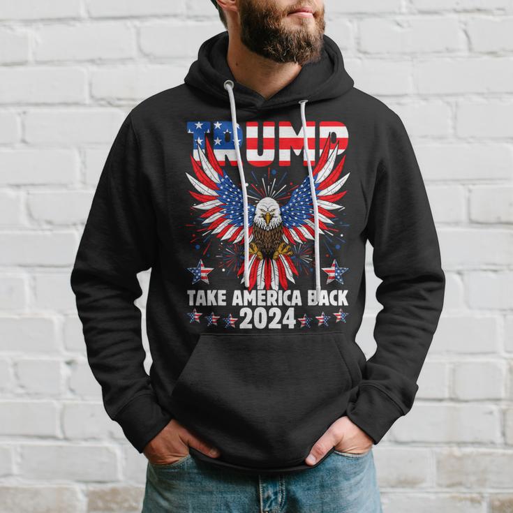 Retro Trump 2024 Take America Back American Flag Trump 2024 Hoodie Gifts for Him