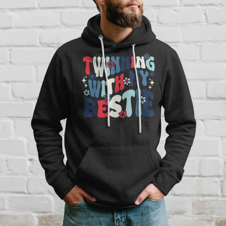 Retro Twins Day Twinning With My Bestie Friend Matching Twin Hoodie Gifts for Him