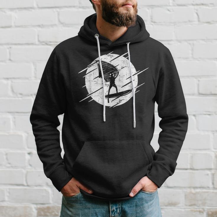 Retro Wing Foil Wing Surf Moon Surfer Foiler Hoodie Geschenke für Ihn