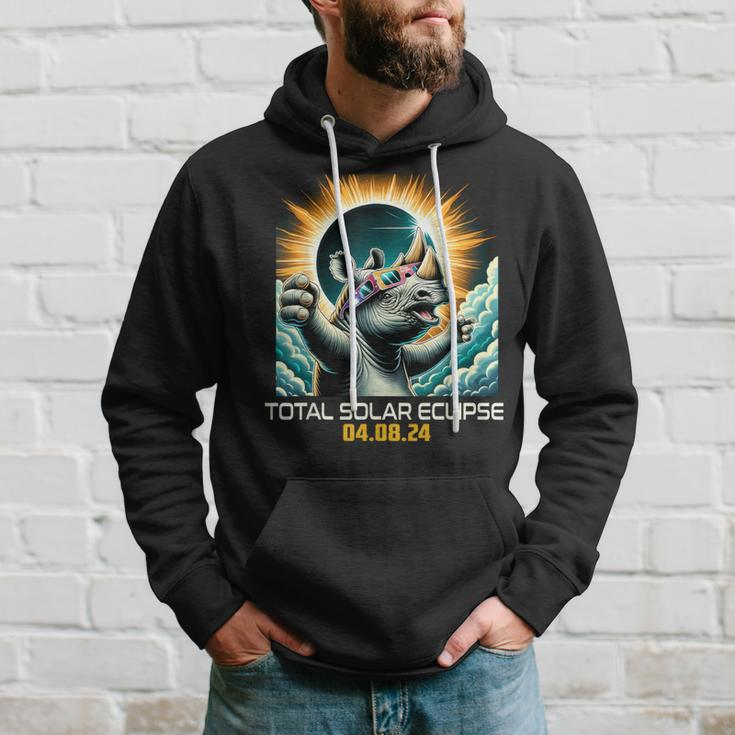 Rhino Selfie Solar Eclipse Hoodie Gifts for Him